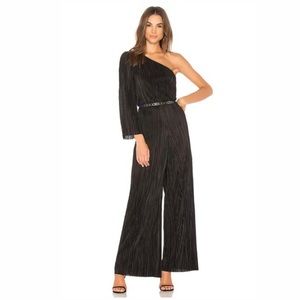 Alice + Olivia Keiko Pleated One-Shoulder Jumpsuit